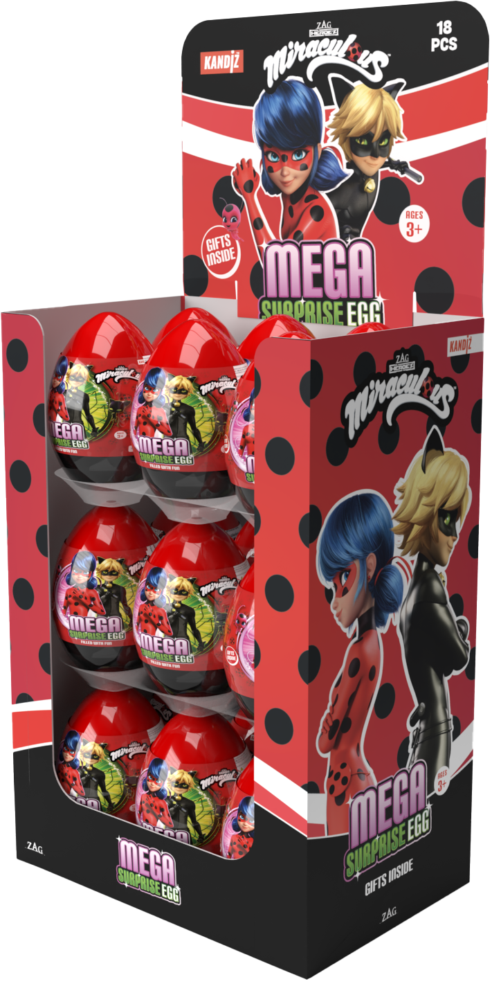 Miraculous Surprise Mega Egg 18 x 160g (case) - Out of Date